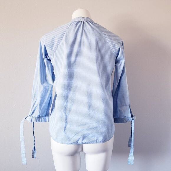 Madewell Striped Tie Sleeve Popover Tunic Blouse - Picture 5 of 9